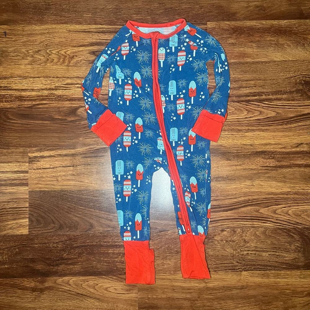 Emerson and Friends Unisex USA Red White and Blue Popsicle Bamboo Pjs